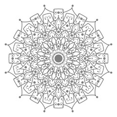 Doodle monochrome lace mandala pattern. Emblem luxury beauty spa, cosmetics, jewelry, hotel, restaurant. Wedding elegant outline frame. Vector floral luxury curve logo design. Round gold ornate frame.