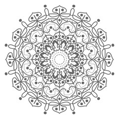 Doodle monochrome lace mandala pattern. Emblem luxury beauty spa, cosmetics, jewelry, hotel, restaurant. Wedding elegant outline frame. Vector floral luxury curve logo design. Round gold ornate frame.