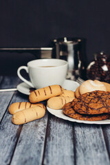 sweet cookies for tea on the table breakfast meal