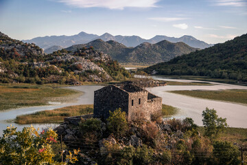 Montenegro - A lonely forgotten stone house on the Lake Skadar waterfront