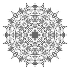 Doodle monochrome lace mandala pattern. Emblem luxury beauty spa, cosmetics, jewelry, hotel, restaurant. Wedding elegant outline frame. Vector floral luxury curve logo design. Round gold ornate frame.