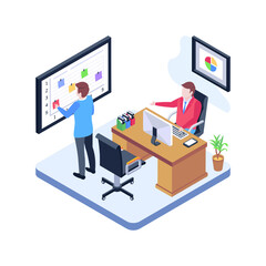 
Developers planning isometric illustration design 

