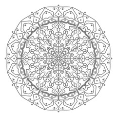 Doodle monochrome lace mandala pattern. Emblem luxury beauty spa, cosmetics, jewelry, hotel, restaurant. Wedding elegant outline frame. Vector floral luxury curve logo design. Round gold ornate frame.