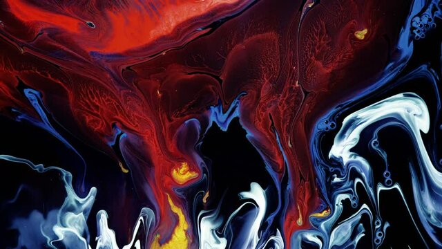 4K footage, Abstract  inks painting background, Mixture of acrylic paints,    marble abstract fluid art pattern, Luxury colors Slow motion shot, 4K Footage Inkscapes concept, ink