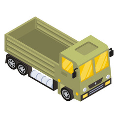 
Army truck isometric trendy design vector

