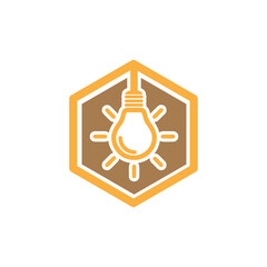 light bulb vector logo template art eco energy power electricity 