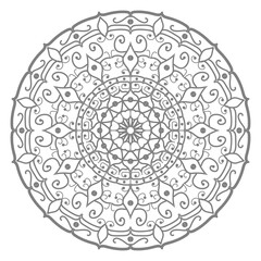 Doodle monochrome lace mandala pattern. Emblem luxury beauty spa, cosmetics, jewelry, hotel, restaurant. Wedding elegant outline frame. Vector floral luxury curve logo design. Round gold ornate frame.