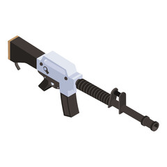 
Machine gun in isometric trendy design 

