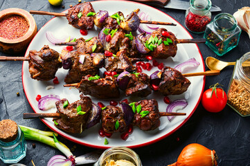 Delicious liver kebab