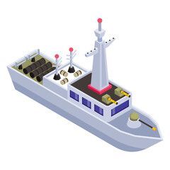 
A military ship icon isolated on white background

