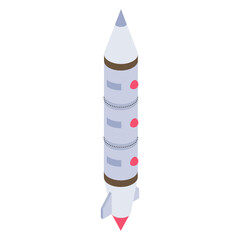 
Icon of missile launch in isometric design 

