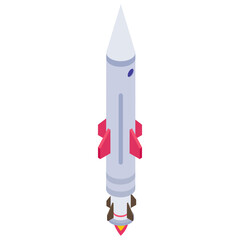 
Icon of missile launch in isometric design 

