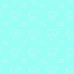 
vector illustration with cute clouds and raindrops seamless pattern background, cute spring cartoon pattern. Repeated summer vector illustration, pretty seamless texture with tiny clouds and raindrop