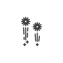 Fireworks explode line icon