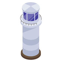 
A watchtower icon in isometric design 

