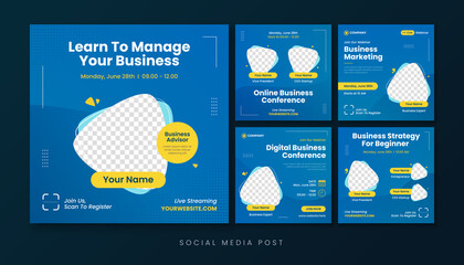 Business webinar social media post template