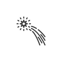 Firework stars line icon