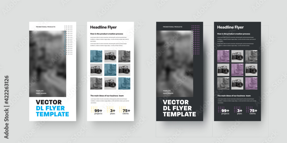 Poster Set of vector dl flyers template with design and arrows