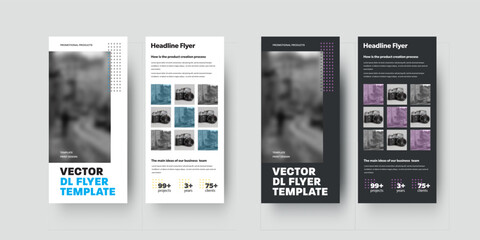 Set of vector dl flyers template with design and arrows