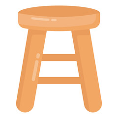 
Wooden stool flat icon

