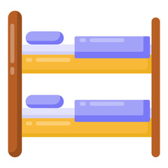 
A bunk bed icon in flat design 

