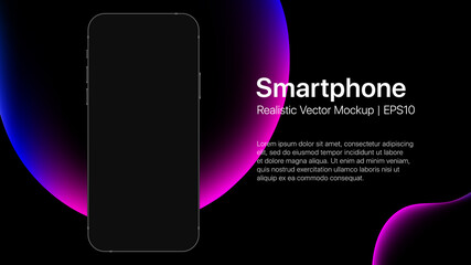 iPhone presentation slide with liquid bubbles. Smartphone mockup. Vector illustration