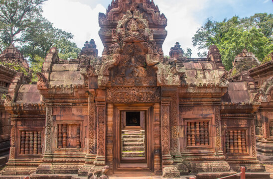 Beautiful view of Banteay Srei Temple in Siem Reap, Cambodia
