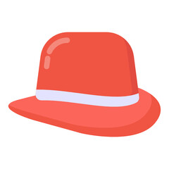 Fototapeta premium Hat in flat trendy icon, editable vector
