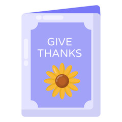 
Gratitude card in flat trendy icon 

