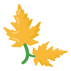 
Maple leaves flat trendy icon, editable vector 

