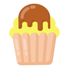 
Cupcake in flat trendy style icon 

