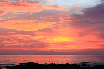 Sunset sky for nature background with copy space