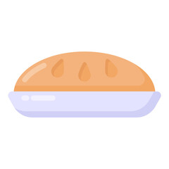 
Bread loaf in flat trendy style icon 

