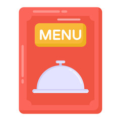 
Hotel menu icon in flat design 

