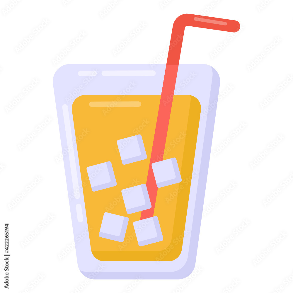 Sticker fizzy drink vector design, refreshment drink in flat style