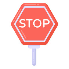 
A stop sign in flat icon 

