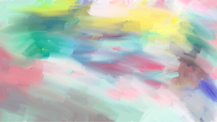 Hand drawn painting. Abstract art background. Freehand drawing. Vector painting on canvas. Contemporary colorful canvas. Colored texture. Spots of paint. Brush strokes of paint. Modern art.