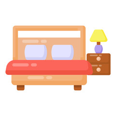 
Trendy unique flat icon of bedroom, editable vector 

