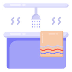 
An icon of bathroom in flat design 

