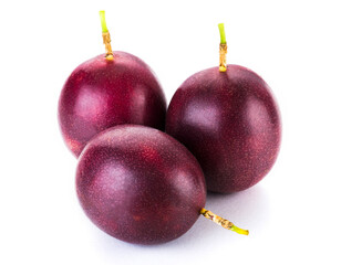 Fresh passion fruits isolated on white background