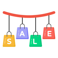 
Super sale in flat trendy icon style 

