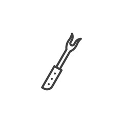 BBQ fork line icon