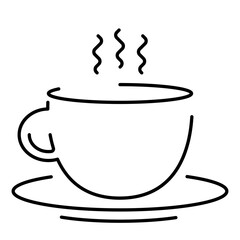 Isolated black coffee cup icon on a white background. Design element for poster, banner, clothes. Simple flat style. Vector illustration.