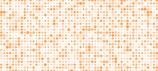 Abstract fashion polka dots background. White dotted pattern with beige gradient circles. Template design for invitation, poster, card, flyer, banner, textile, fabric