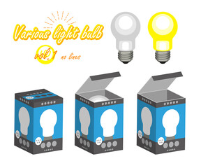 電球(普通球)とパッケージの線無しイラスト
