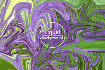 Abstract background effect of multicolored marble texture. Blue-green. Flowing liquid paint art. For design invitation, flyer, poster, packaging