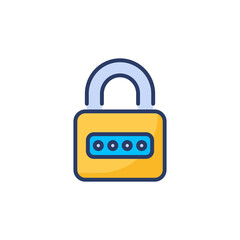 Padlock icon in vector. Logotype