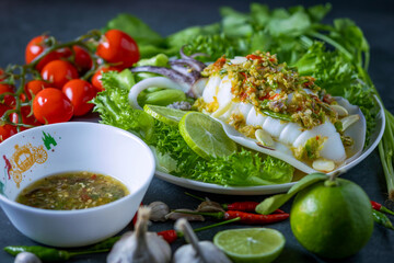 Steamed Squid with Lemon Seafood.