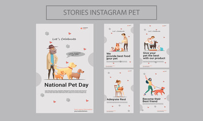 Promotional Poster for social media post. National Pet Day. Instagram Poster Set.