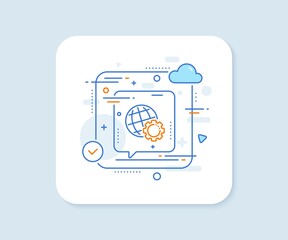 Globe line icon. World or Earth sign. Vector